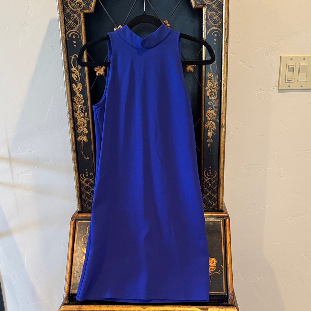 Theory Halter Dress in Cosmic Blue